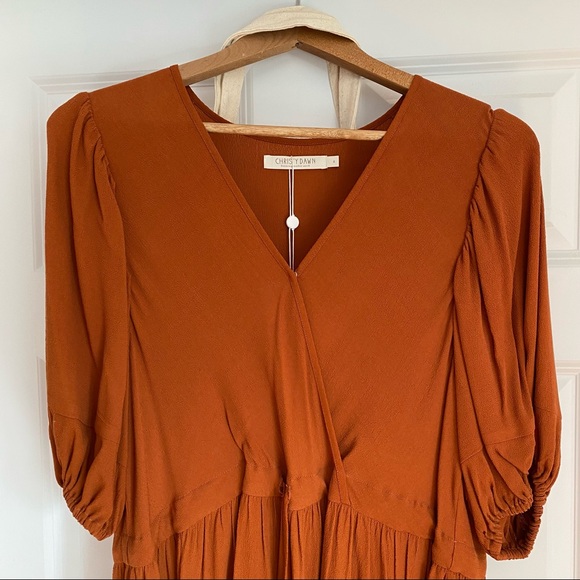 NWT Christy Dawn Dahlia Dress in Rust Size Large - Picture 5 of 16